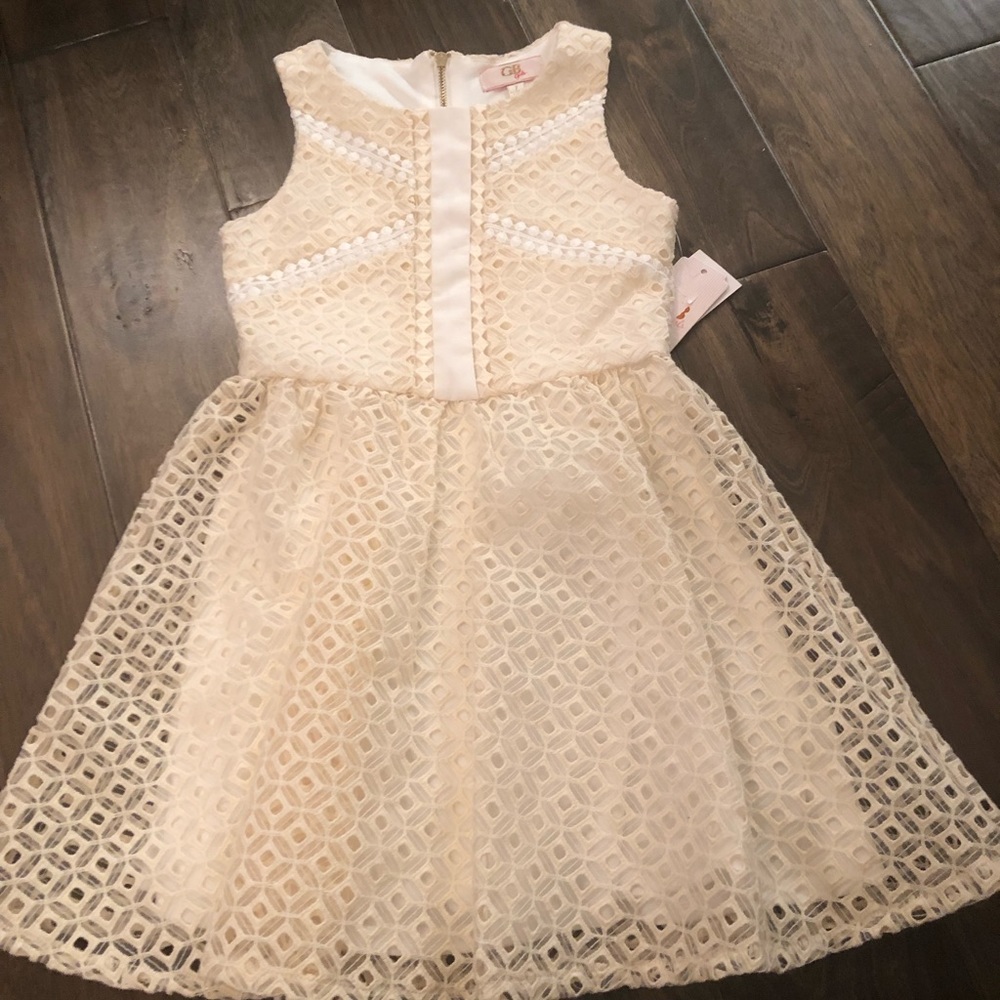 NWT, GB Girls, size 7 eyelet dress